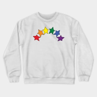 Star Rainbow Pride Graphic Black Line Crewneck Sweatshirt